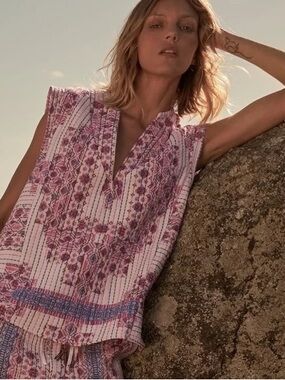 Zara Printed Quilted Vest